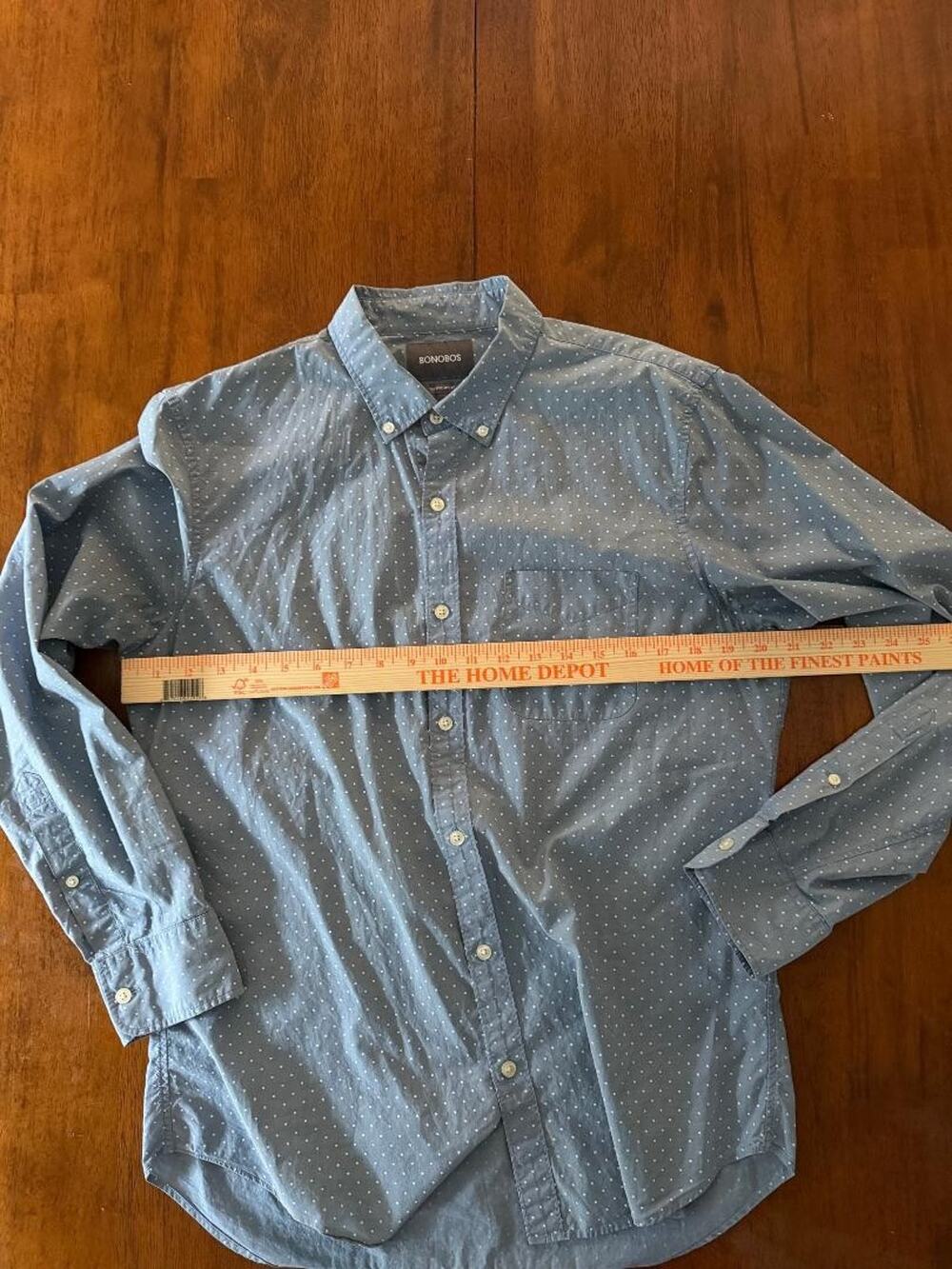 Mens Bonobos Tailored Slim Fit Long Sleeve Button Up Shirt, Size L